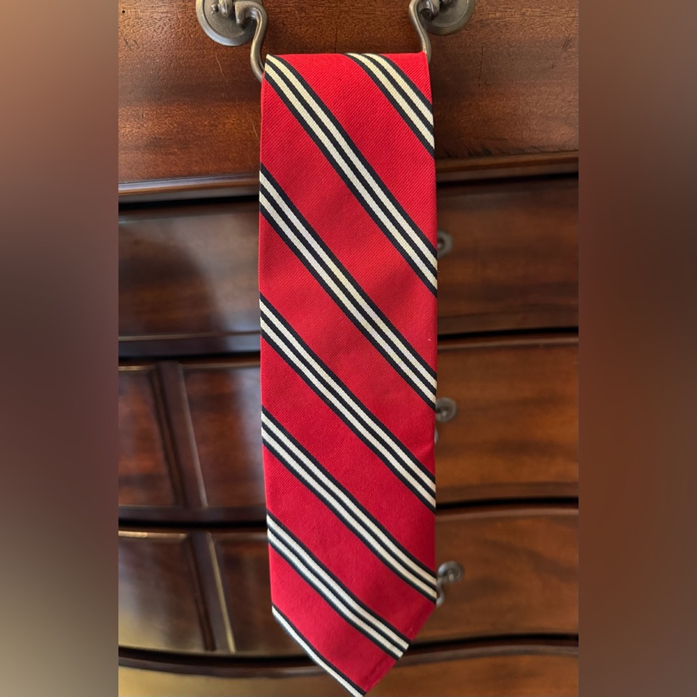 Jos. A. Bank Red and Black Striped Tie